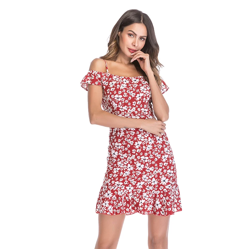 2019 Ins Лидер продаж платье на бретелях по колено Новый стиль лето сладкий Толстая