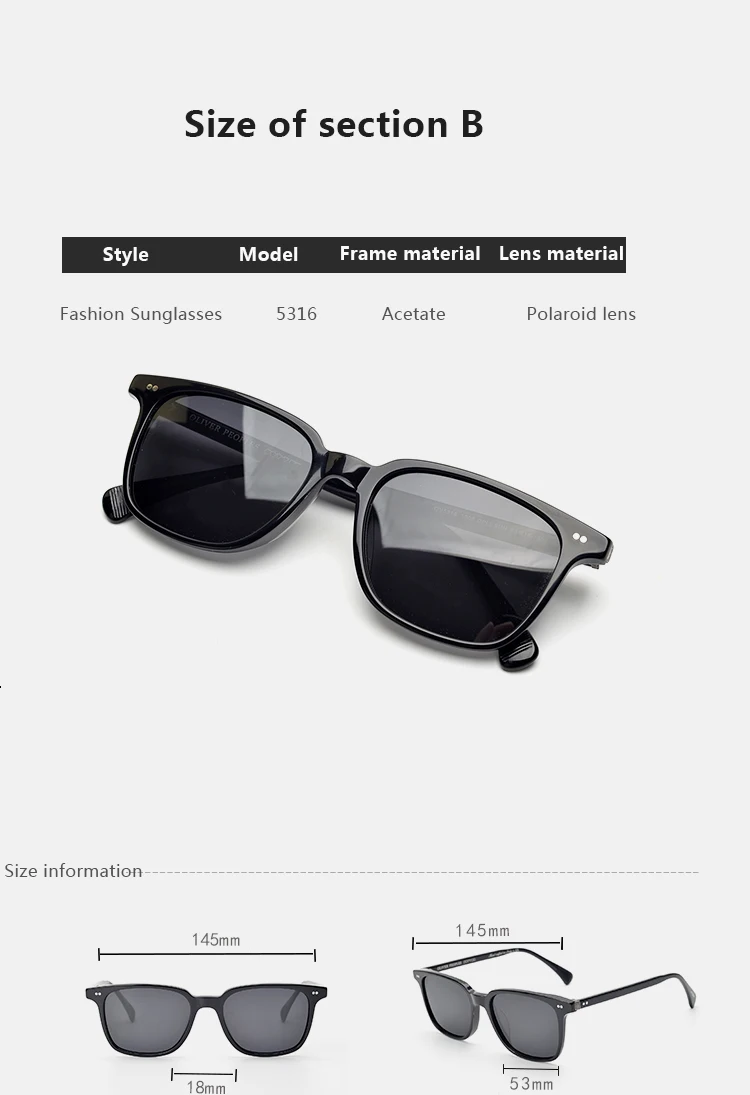 Мужские квадратные солнцезащитные очки Polarizd Glassees ацетат смола линзы очки для плавания тренд Мода вождения очки Оттенки для женщин