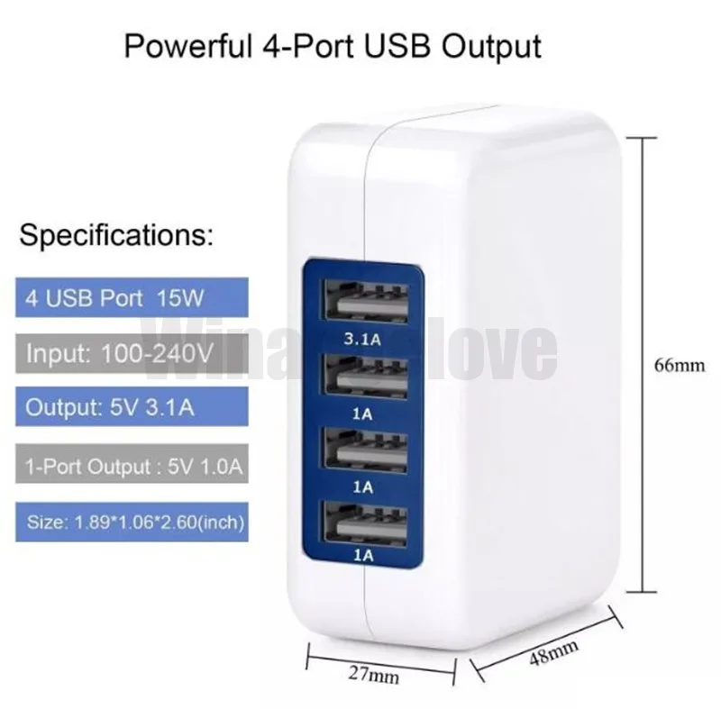 Сетевое зарядное устройство с 4 USB-портами 200 шт. а 15 Вт | Мобильные телефоны и