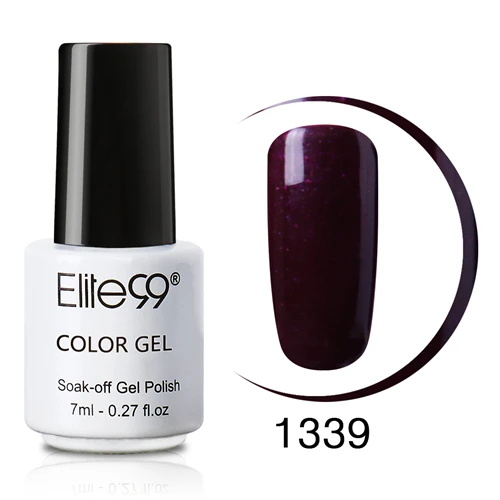 1339PearlDark Purple Elite99 7 мл великолепный цвет лак для ногтей верхнее покрытие основа под лак искусство УФ светодиодный УФ гель лак Устойчивый лак для ногтей гель лак - Цвет: 1339PearlDark Purple