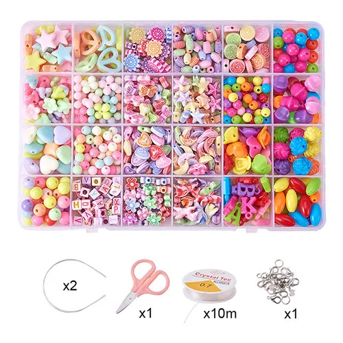 2 Doreenbeads Смешанные акриловые DIY Браслеты ожерелье из бисера круглые свободные бусины бисер стеклянные бусины смешанные для изготовления ювелирных изделий 1 коробка - Цвет: 2