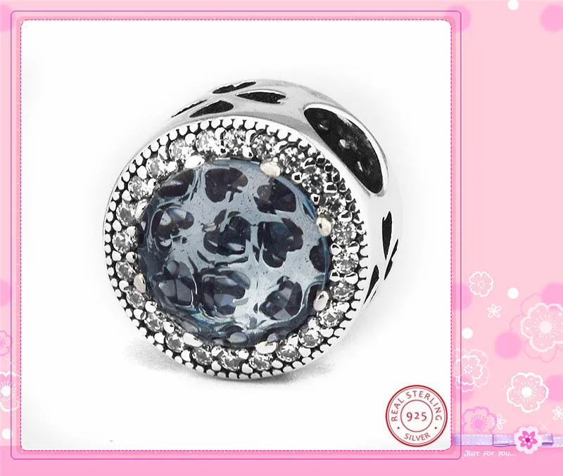 CKK сияющее сердце бусины ледяной голубой кристалл прозрачный CZ DIY Fit PANDORA Подвески Серебро 925 для женщин ювелирных изделий CK005E