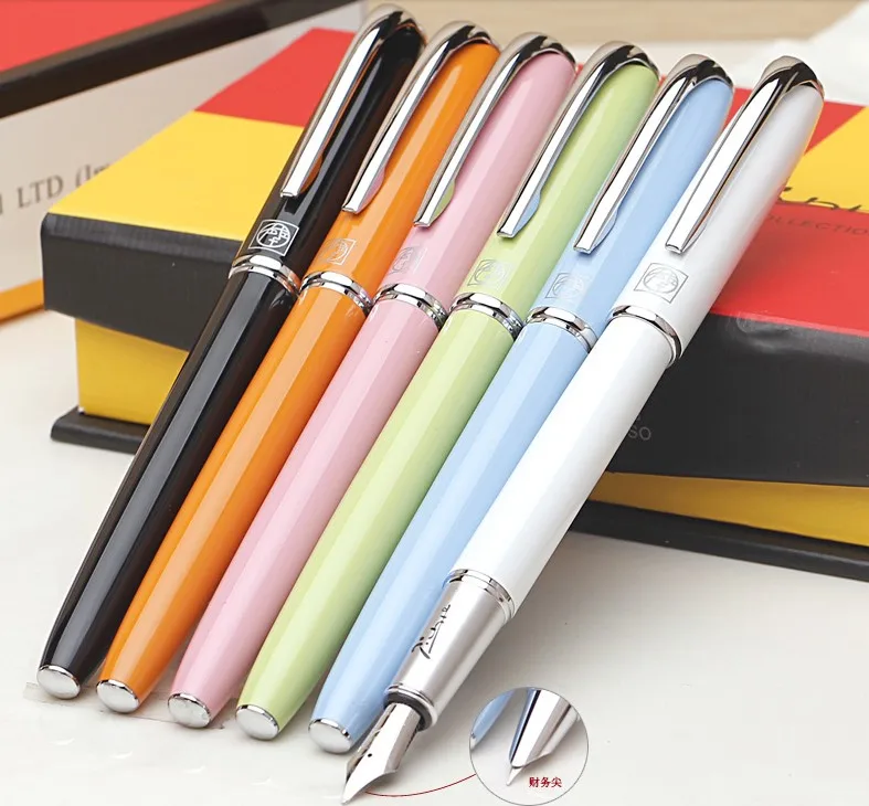 

high quality Fountain Pen Luxury Pimio 0.5mm Iraurita Nib Golden Ink Pens Financial 0.38mm EF nib Gift Box