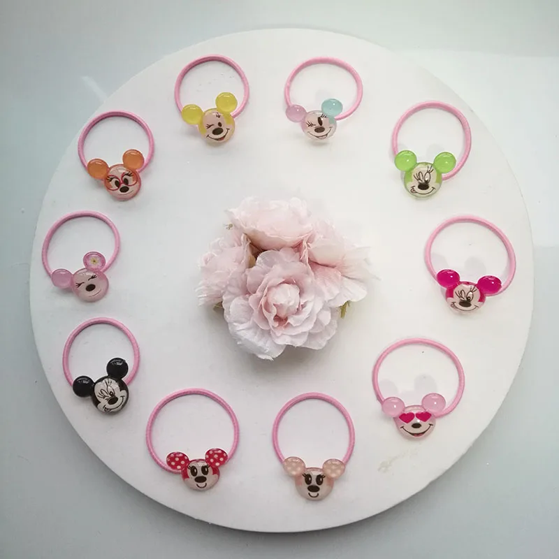 10PC unicorn rubber band Cartoon Hair Rope Ribbon Tie Kids Girls Elastic Rubber bands Accessories with Decoration | Аксессуары для