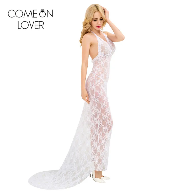 RL80228 Comeonlover модное прозрачное Женское ночное белье белого цвета с v образным