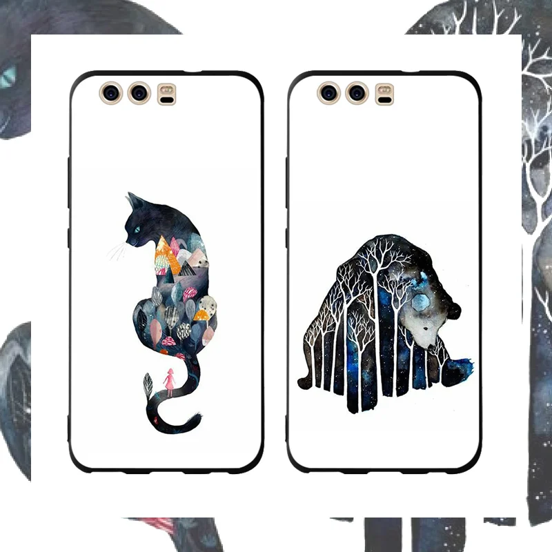 Кошка Медведь телефон случаях Обложка для huawei P30 lite pro nova 3i Коврики 20 Чехол P smart 2019