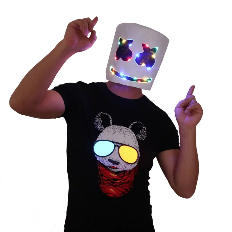 Дискотека DJ светодиодный маска Marshmello Шлемы Полная Голова Новинка освещение