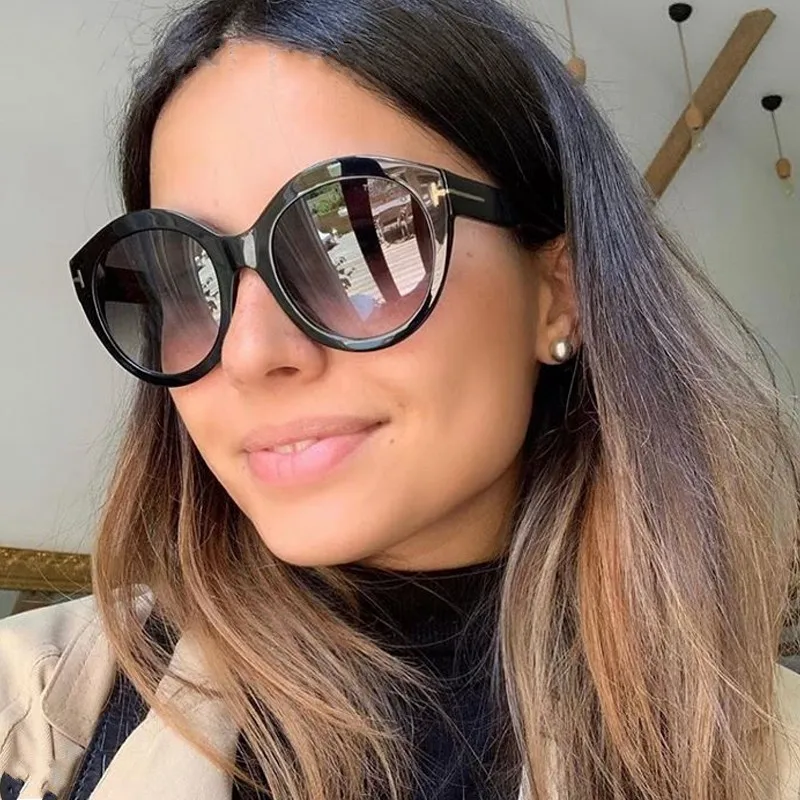 Шикарная форма губ женские круглые солнцезащитные очки 2019 Роскошные брендовые