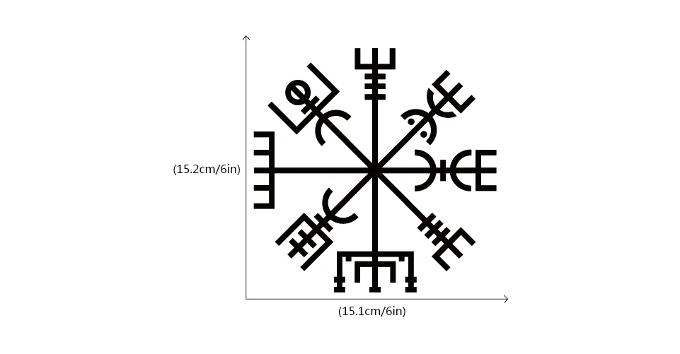 Руна викингов Vegvisir талисман символ виниловая Автомобильная наклейка/наклейка для автомобиля грузовик окна двери кузова украшения CA0488