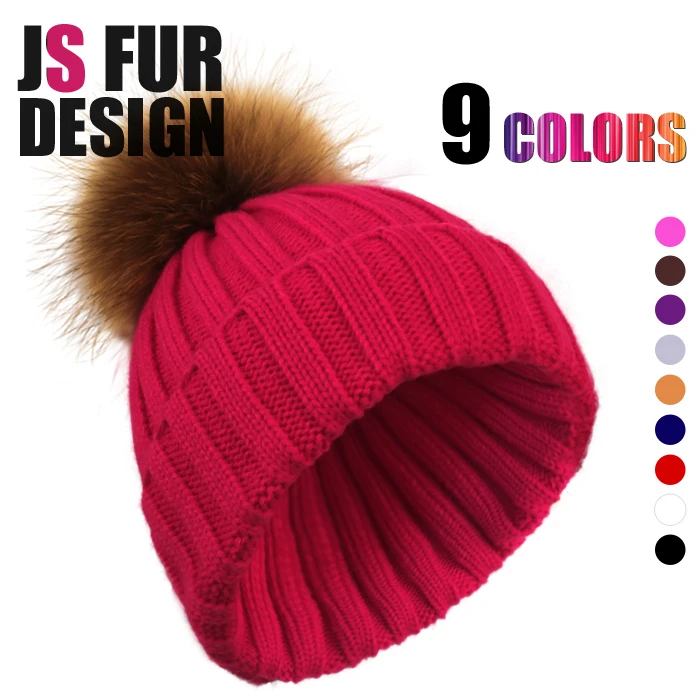 зимой beanie связанный шлем меха образный колпачок для женщин и теплые зимние