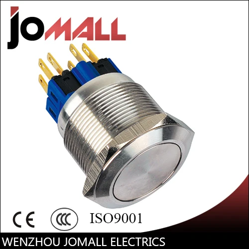 

GQ25-11 25mm momentary LED light stainless steel push button switch with flat round