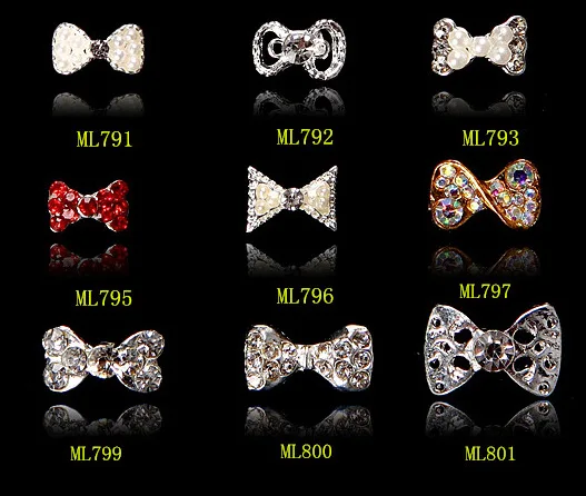 10pcs New Crystal Colourful Nail Rhinestone Alloy Art Decorations DIY Glitter Bow Diverse Jewelry Manicure Supplies | Красота и
