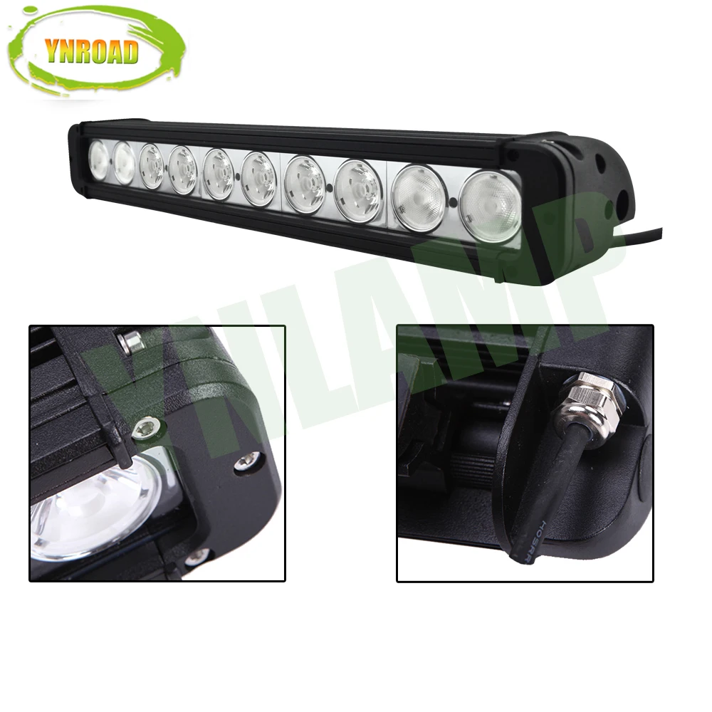 YNROAD 17inch 100w single row Led Light Bar Driving Offroad Spot/flood/combo 10V- 70V 7500LM for 4x4 ATV UTV USE IP68 | Автомобили и