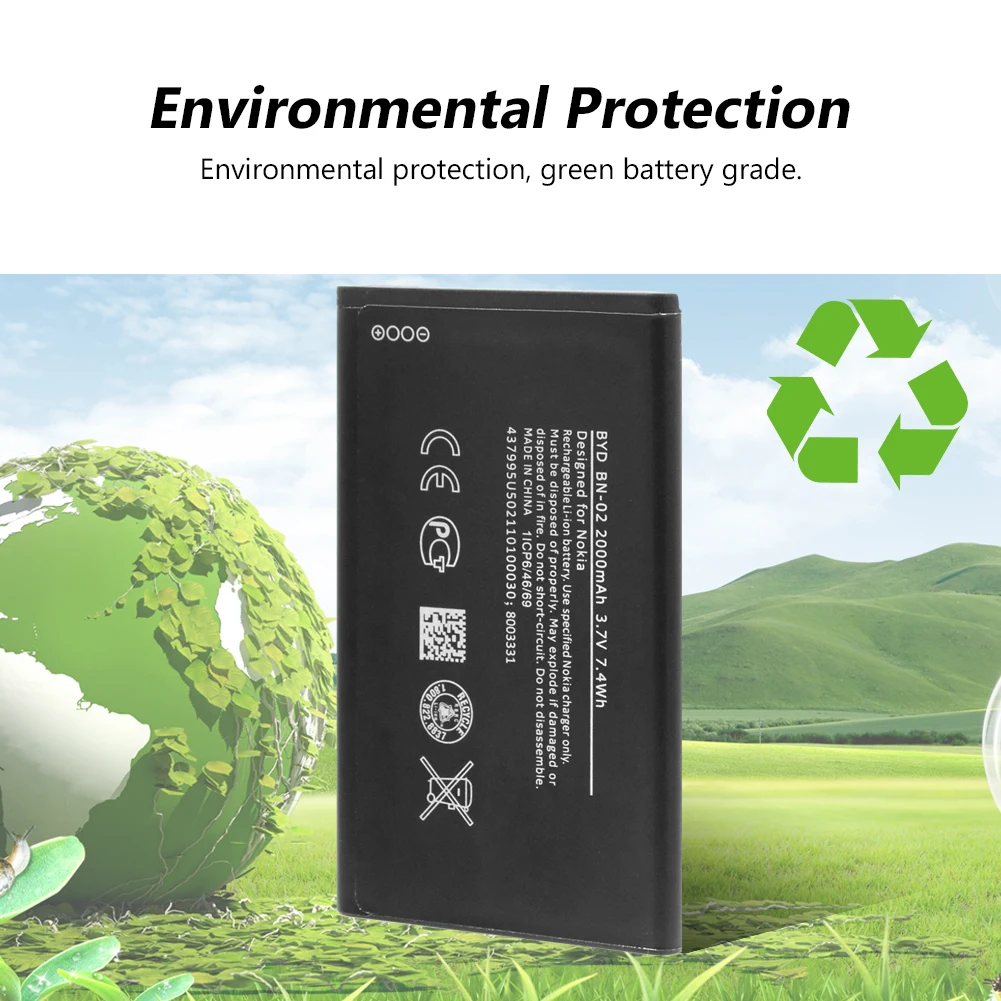 2000 мА/ч, BN-02 BN 02 аккумулятор телефона для Nokia XL 4G RM-1061 RM-1030 RM-1042 RM-1061 3,7 V BYD BN-02 замена батареи