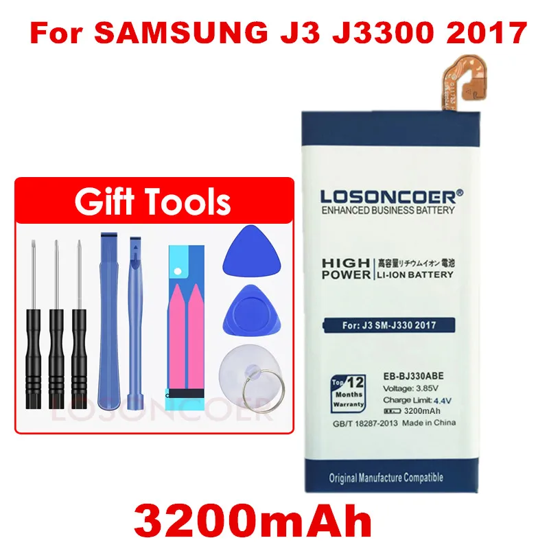 LOSONCOER EB-BJ330ABE 3200 mAh Батарея для Samsung Galaxy J3 SM-J330 J330F J3300 Edition батареи+ номер для отслеживания