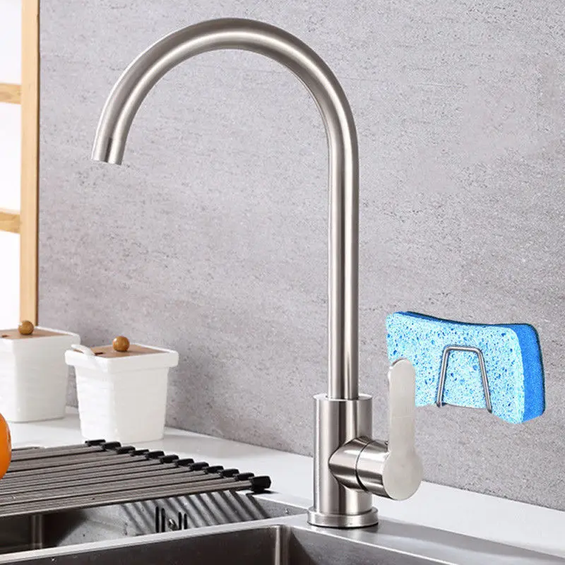 

Stainless Steel Sink Sponge Soap Holder Drain Storage Rack for Kitchen Bathroom JA55