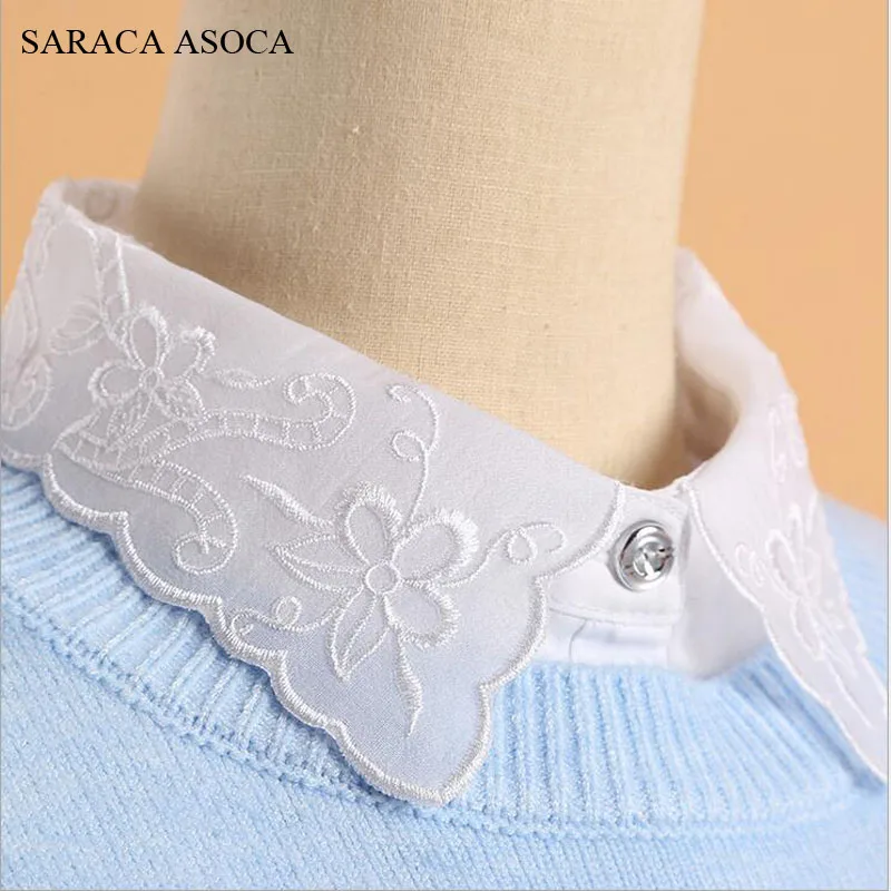 

Casual Women Manual Diamond White Shirt Fake Collar All-Macth Sweater Lace Detachable Collars For Girls B97B202B201