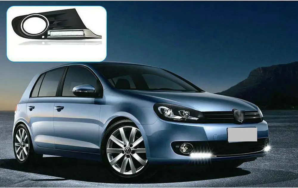 1 пара для Volkswagen Golf 6 Golf6 MK6 09-13 дневного светильник светодиодный индикатор светильник DRL бампер передняя противотуманная фара