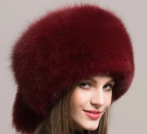 Зимняя женская меховая шапка из натурального Лисьего меха головные уборы