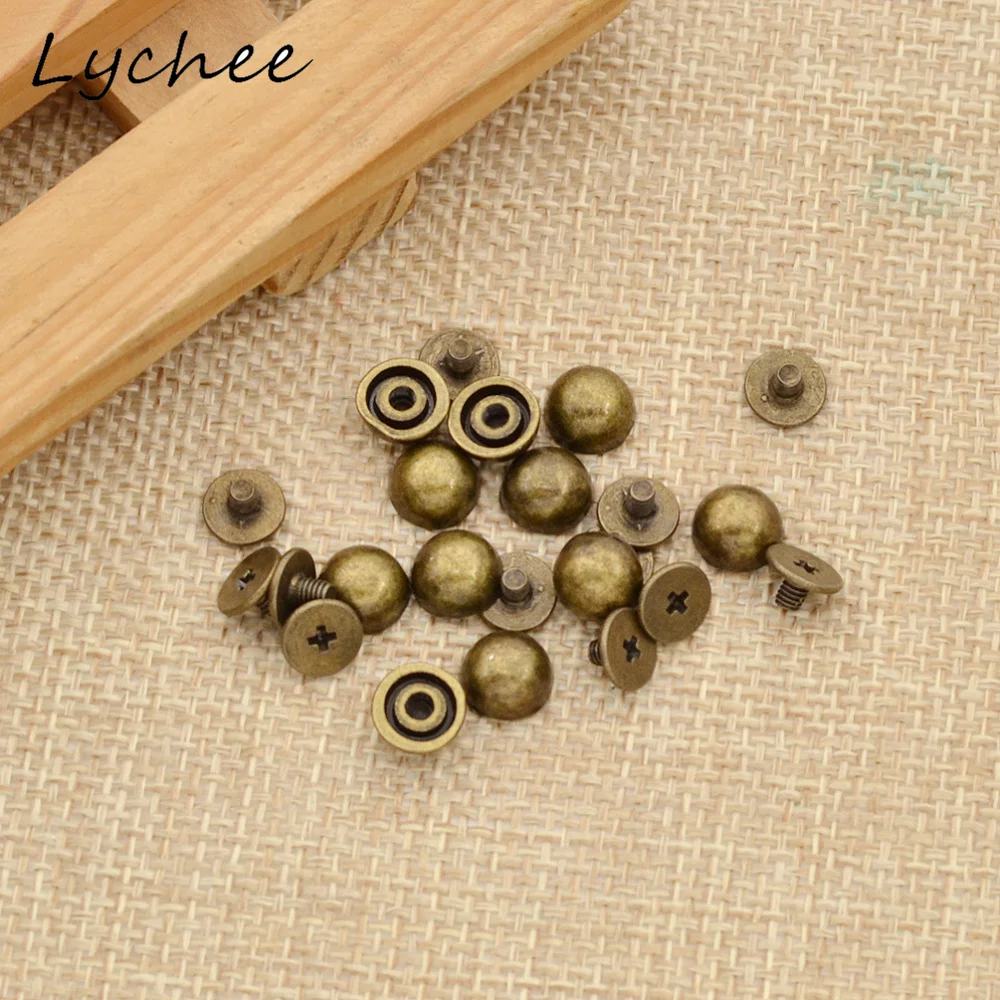 Lychee 10 шт. круглая металлическая заклепка в форме гриба винтовые кнопки для одежды