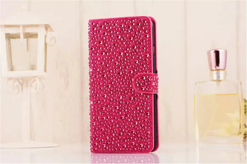 1 Piece For iphone 6 plus 6s 5.5&quotLuxury quality book style PU leather diamond water drop Shining crystal full case cover |
