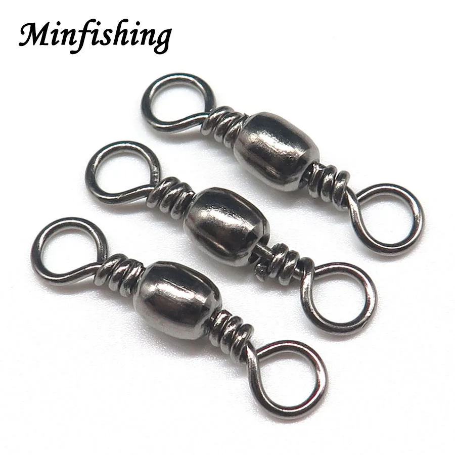 Minfishing, 100 шт./лот, Вертлюг, вертлюг для рыбалки, углеродистая сталь, Вертлюг, Океанский Разъемный соединитель для рыбалки, крюк