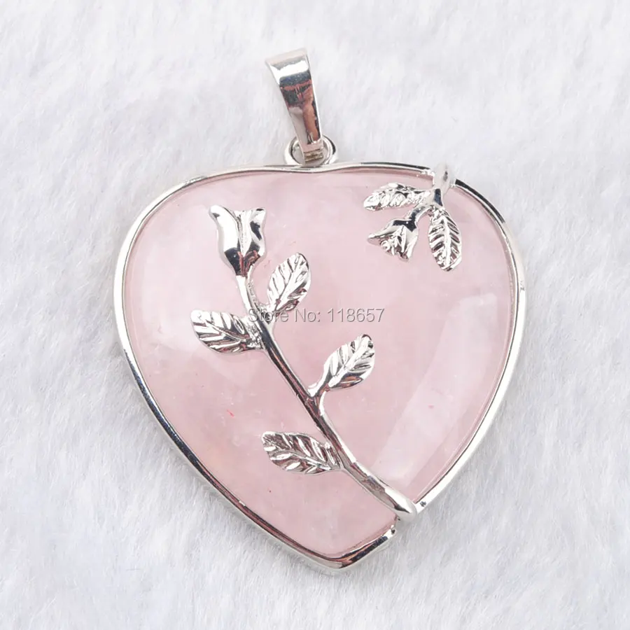 Натуральный розовый кварцс драгоценные камни бусины сердце остроконечные рейки