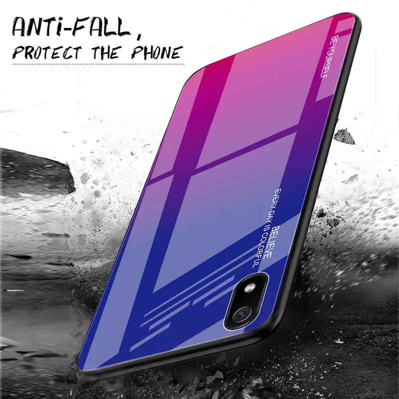 Защитный чехол из закаленного стекла с градиентом для Xiaomi Redmi 7A K20 Pro MI 9T CC9e A3 40