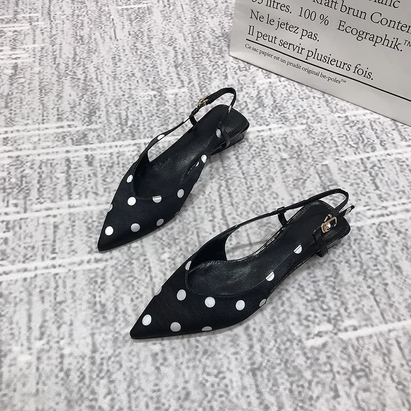 2019 г. летняя Модная стильная женская обувь женские босоножки в горошек на каблуке