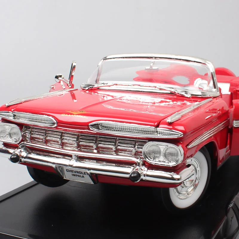 Бренд для детей 1 18 классический ретро большой Chevrolet lmpala 1959 модели автомобиля металлическое ведро литье под давлением и автомобиль подарок миниатюрный для маленьких мальчиков