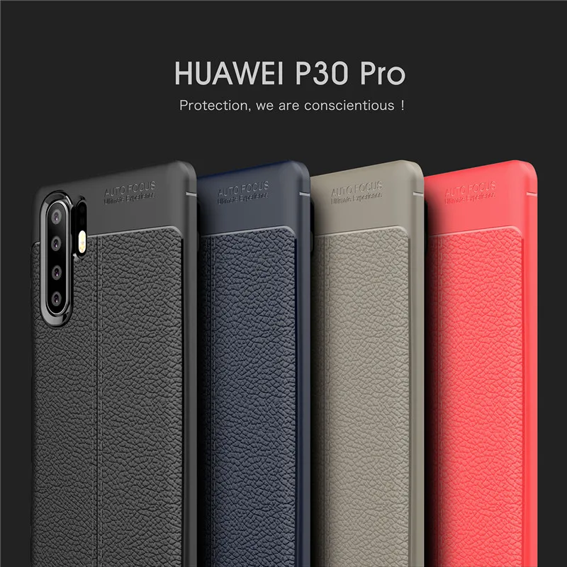 Для huawei P30 Pro Чехол из углеродного волокна ТПУ силиконовый кожаный мягкий полное