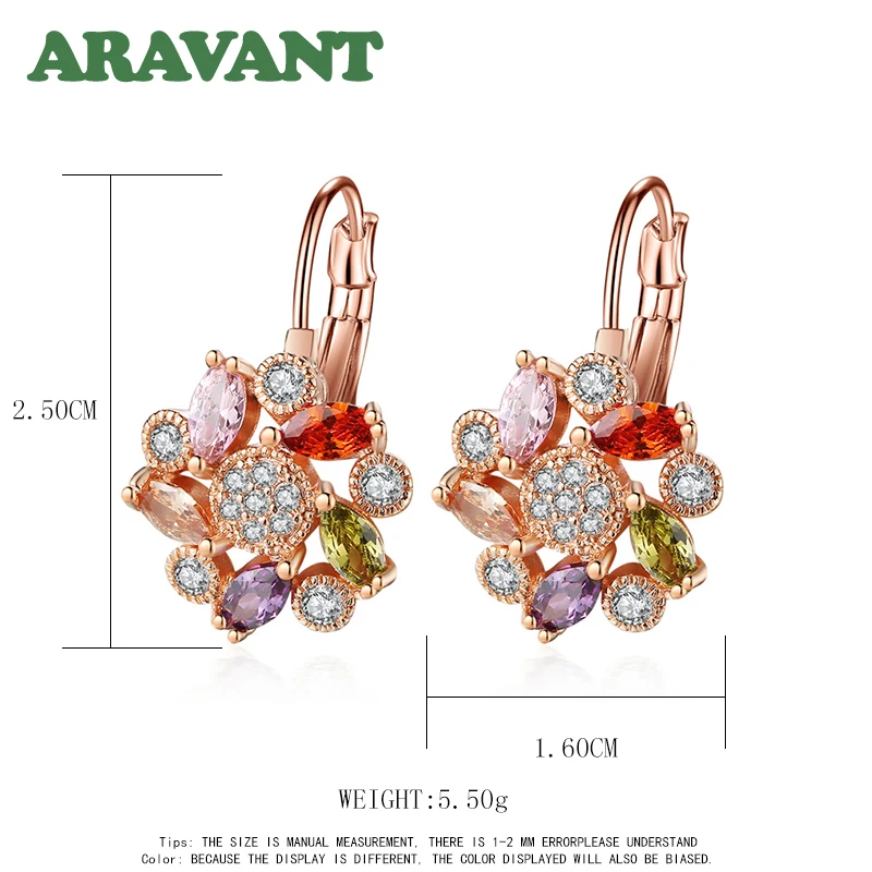 

New Brand Zirconia Crystal Flower Drop Earrings For Women Fashion Wedding Jewelry