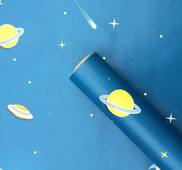 Space 2,5 метров водостойкая ПВХ самоклеющаяся виниловая настенная бумага европейская роскошная виниловая настенная бумага домашний декор Цветочные наклейки на стену - Цвет: Space