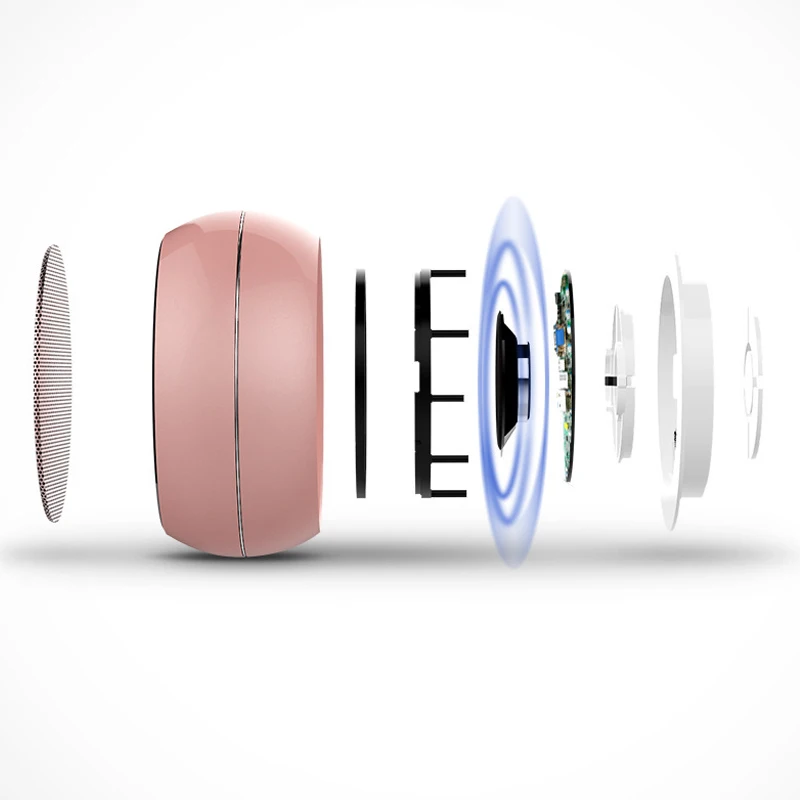 Портативная беспроводная Bluetooth колонка металлическая мини с микрофоном TF карта