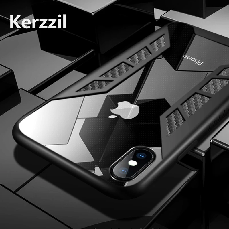Kerzzil Anti-knock Shockproof Phone Case for iphone 7 8 Plus 2 in 1 Hybrid TPU + PC Armor Back iPhone X 6 6S |