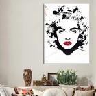 YWDECOR популярная звезда Мадонна красные губы распылитель Картина на холсте постер Настенная картина для гостиной диван украшение для дома