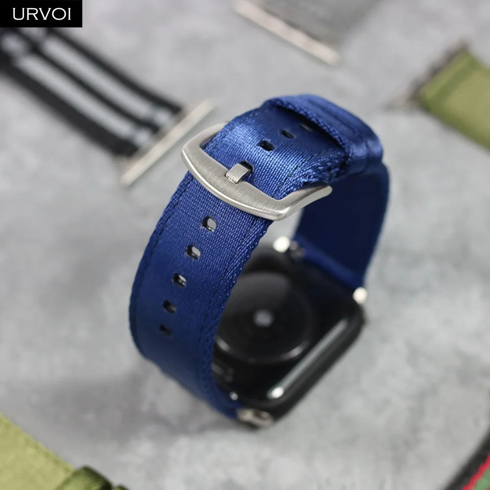 URVOI ремешок для apple watch серии 4 3 2 НАТО лямка из нейлоновой ткани для наручных часов iwatch, полосатый Замена прочная и удобная, брендовый, 38/42/40/44 мм
