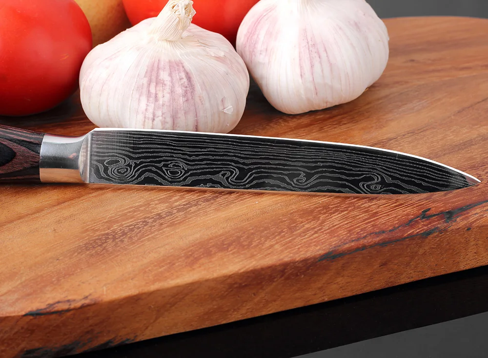 XITUO 5&quot Inch Utility Knives Japanese Damascus Pattern Stainless Steel Chef Knife Paring Slicing Sushi Fish Boning Kitchen Tool | Дом и
