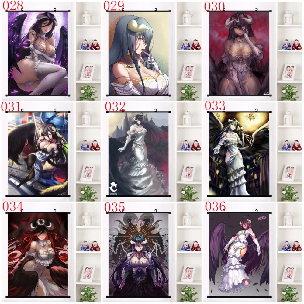 Персонаж Аниме Overlord Ainz Ooal платье shalltear bloodfallen настенные свитки плакат Настенные подвесные плакаты коллекция домашнего декора подарки