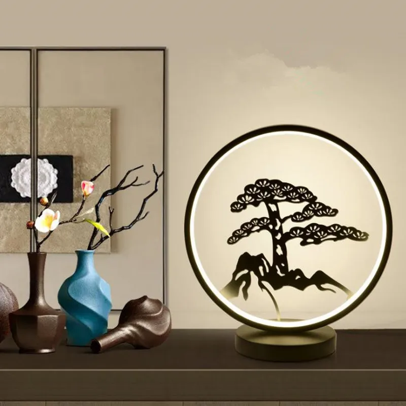 New Chinese style table lamp night light hotel villa bedroom living room LED lighting decoration zen idea individual | Лампы и