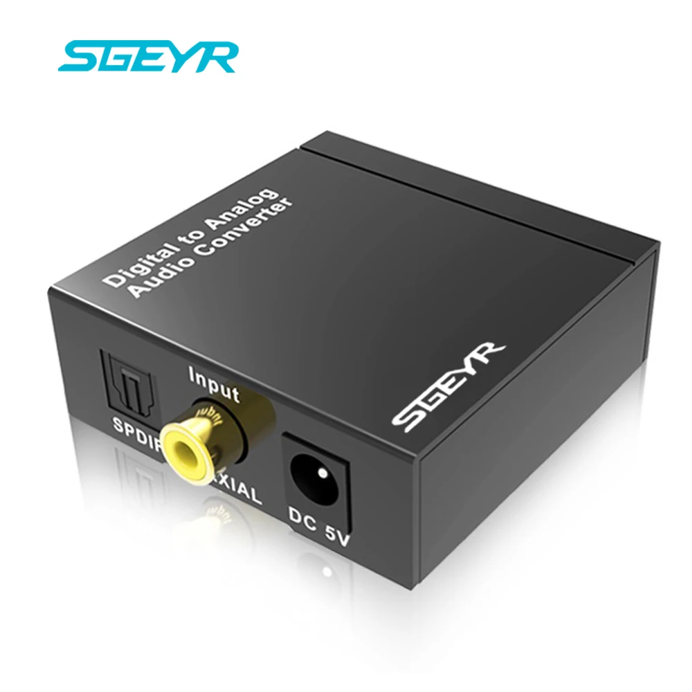 Аудиоконвертер SGEYR DAC цифро аналоговый оптический переходник Toslink Coax на 3 5 мм RCA R/L