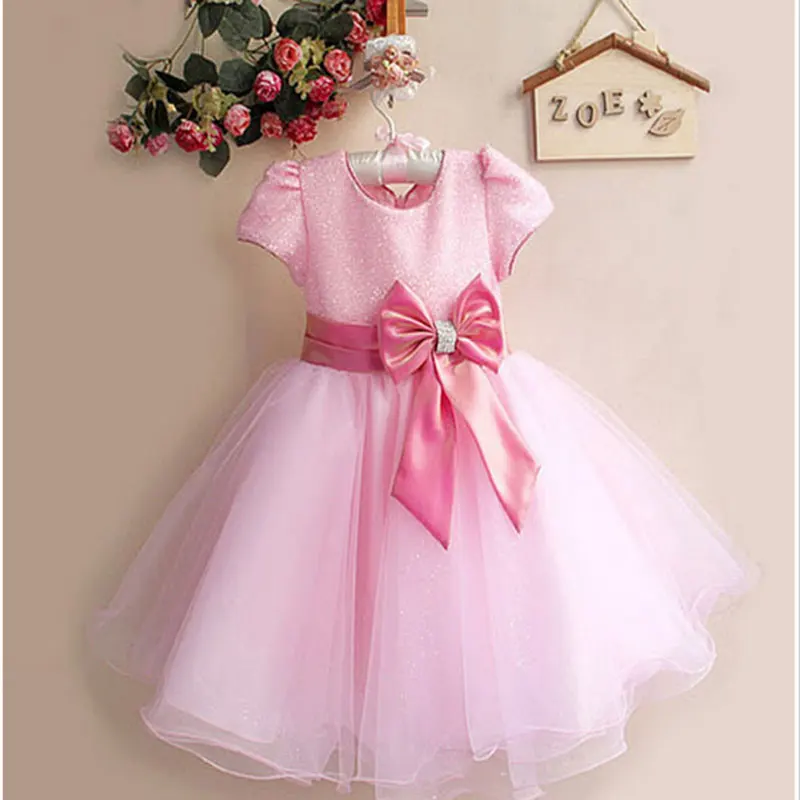 miqiaikids 2021 New Style Summer Girl Drees Party With Bow Dress Children Princess Kids 2 4 6 8 Years 1272 | Детская одежда и