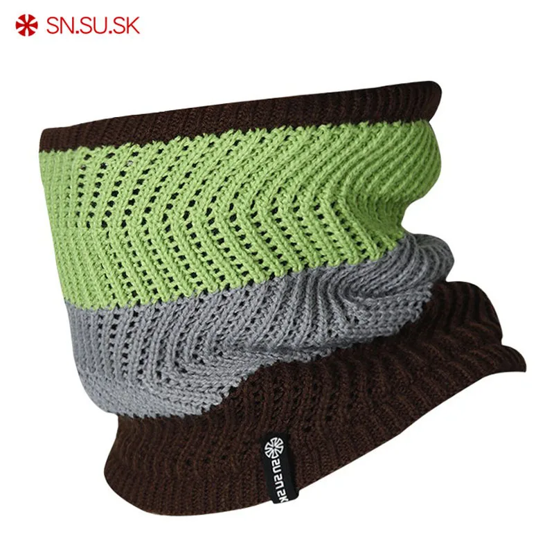 Male knitted Face Mask Men Double-deck Polar Fleece Windproof Warm Neck Autumn Winter Outdoor Sport Ski Bicycle Loop Scarf | Аксессуары