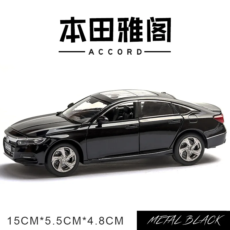black 1:32 игрушечная машинка Honda Accord металлическая игрушка литая машинка Литые и игрушечные транспортные средства модель автомобиля Миниатюрная модель автомобиля игрушки для детей - Цвет: black