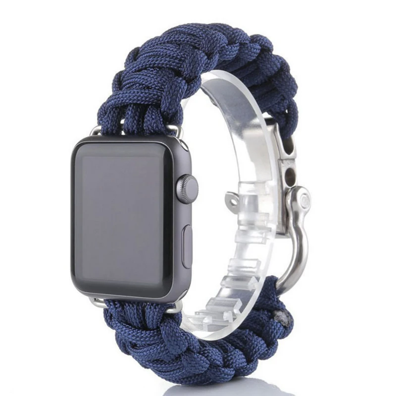 Тканый нейлоновый ремешок для apple watch series 4 42/38/44/40 мм парашютный шнур часов iwatch