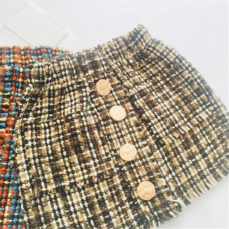 2018 Новый Корейская детская одежда юбки для девочек хлопок юбка-пачка с карманом