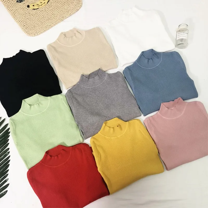 2019 осень 9 цветов женские трикотажные пуловеры High Street Slim Fit стретч-трикотаж