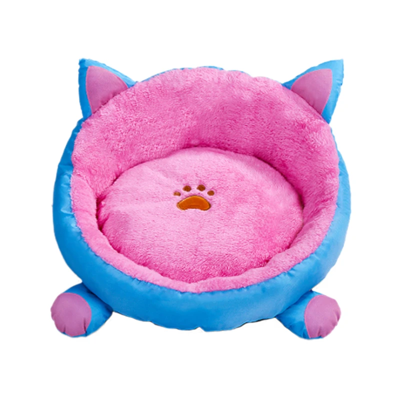 PINK BLUE Собачья кровать, собачьи корзины, осень и зима, теплый мягкий флисовый коврик, питомник для кошки, щенка, согревающий собачий домик, мягкий материал, гнездо - Цвет: PINK BLUE