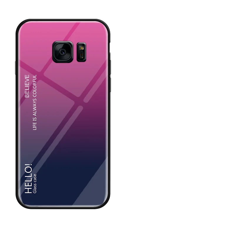 style 03 Для Samsung Galaxy S7 edge чехол Роскошный Жесткий закаленное стекло модный градиентный защитный чехол для задней крышки для samsung s7 s7edge оболочка - Цвет: style 03