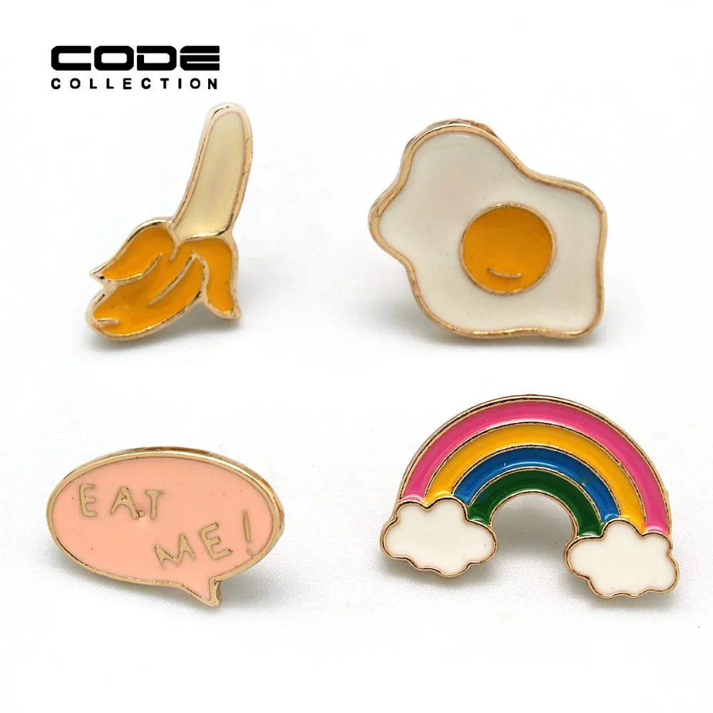 Мультфильм Эмали Булавки Броши Сплав Эмаль Значки Милые Мини Корея Стиль Жареное